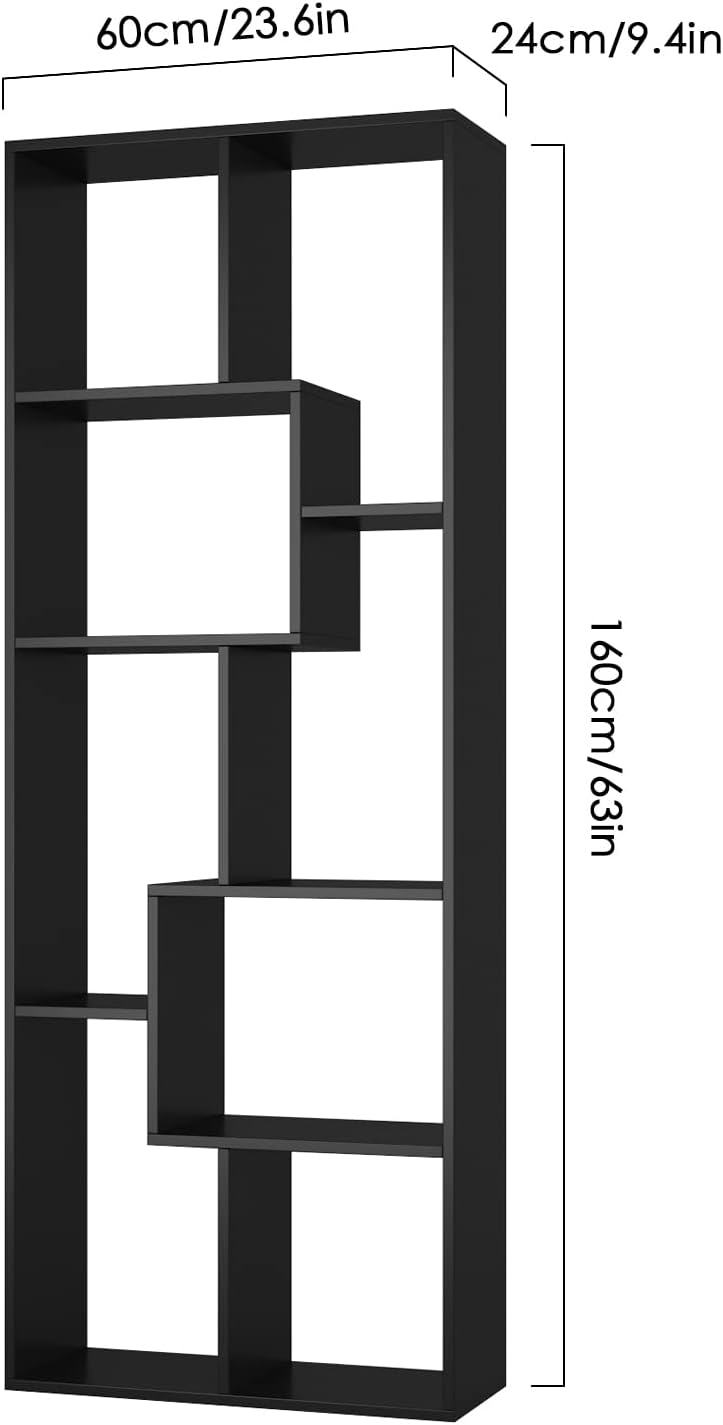 Black 8 Tier Bookcase L250285