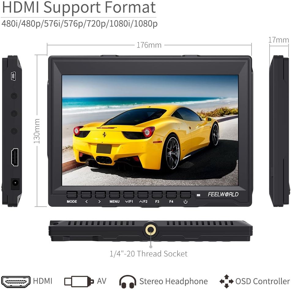 7" HD 1280x800 Field Monitor LCD IPS Screen N4326
