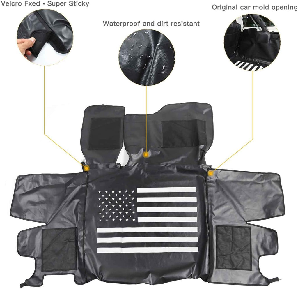 Waterproof Dog Cargo Cover Mat with Corner Protector Washable Durable Pet Trunk Cargo Liner (Black US Flag) G130