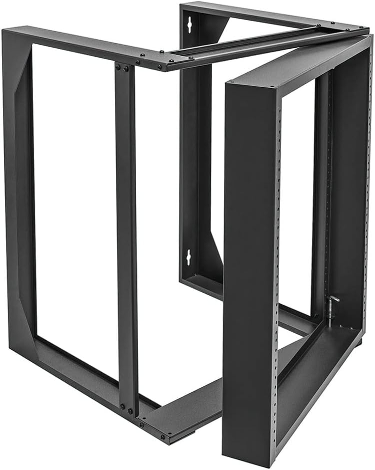 6U Wall Mount Open Frame Rack 19 Inch 2 Post Server Equipment Rack 16 Inch Depth Black A22702