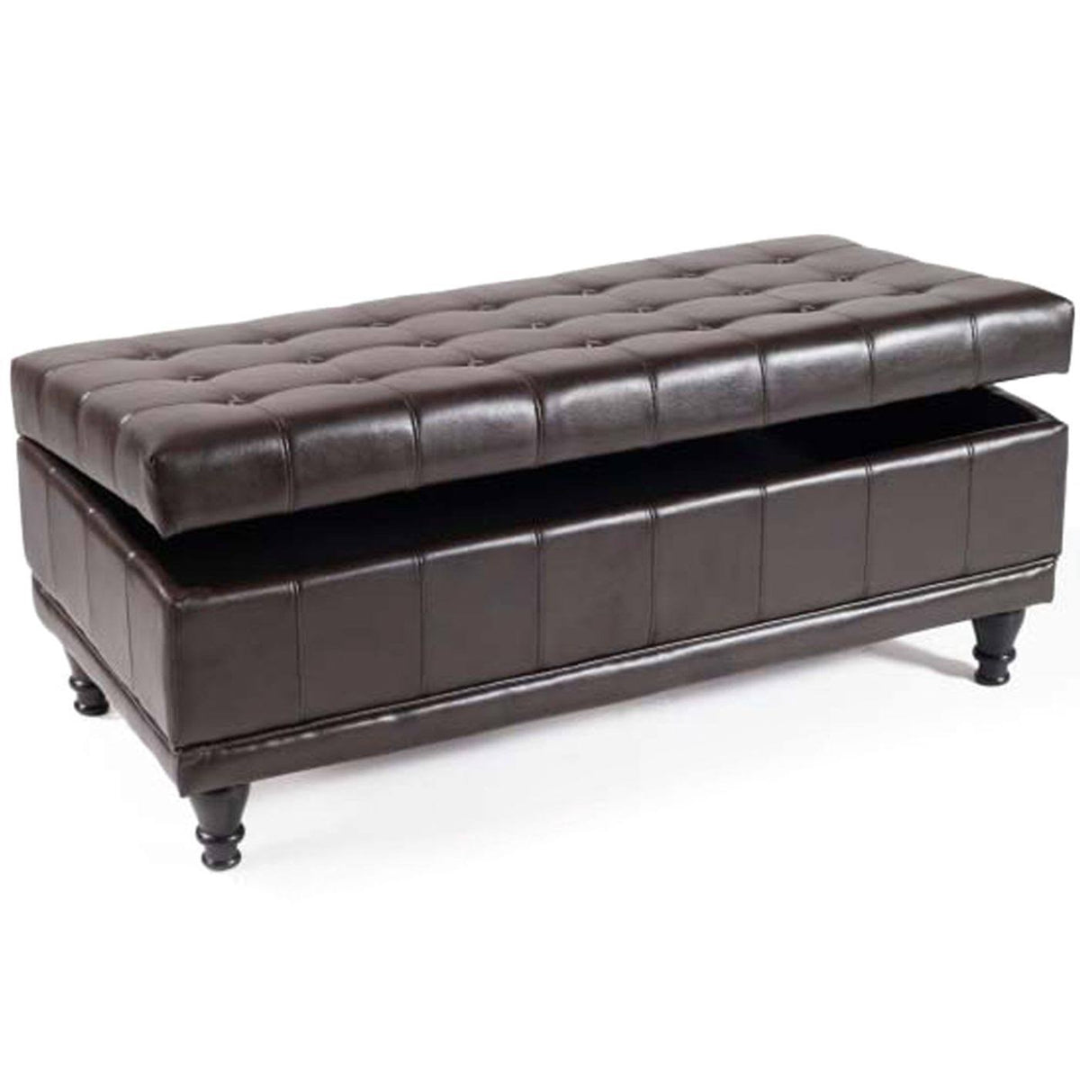 Espresso Bonded Leather Bench Q774270