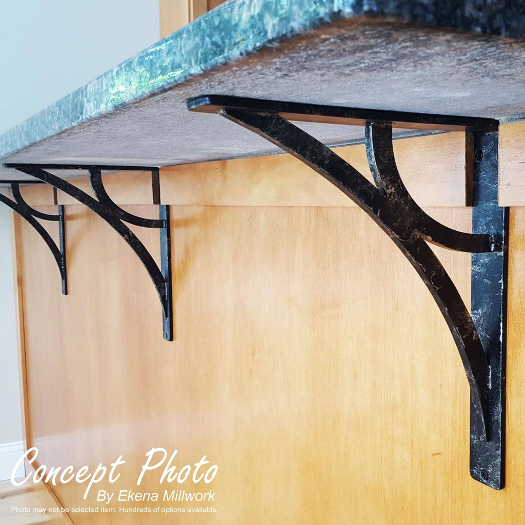 Wrought Iron Bracket Antiqued Silver Q1138
