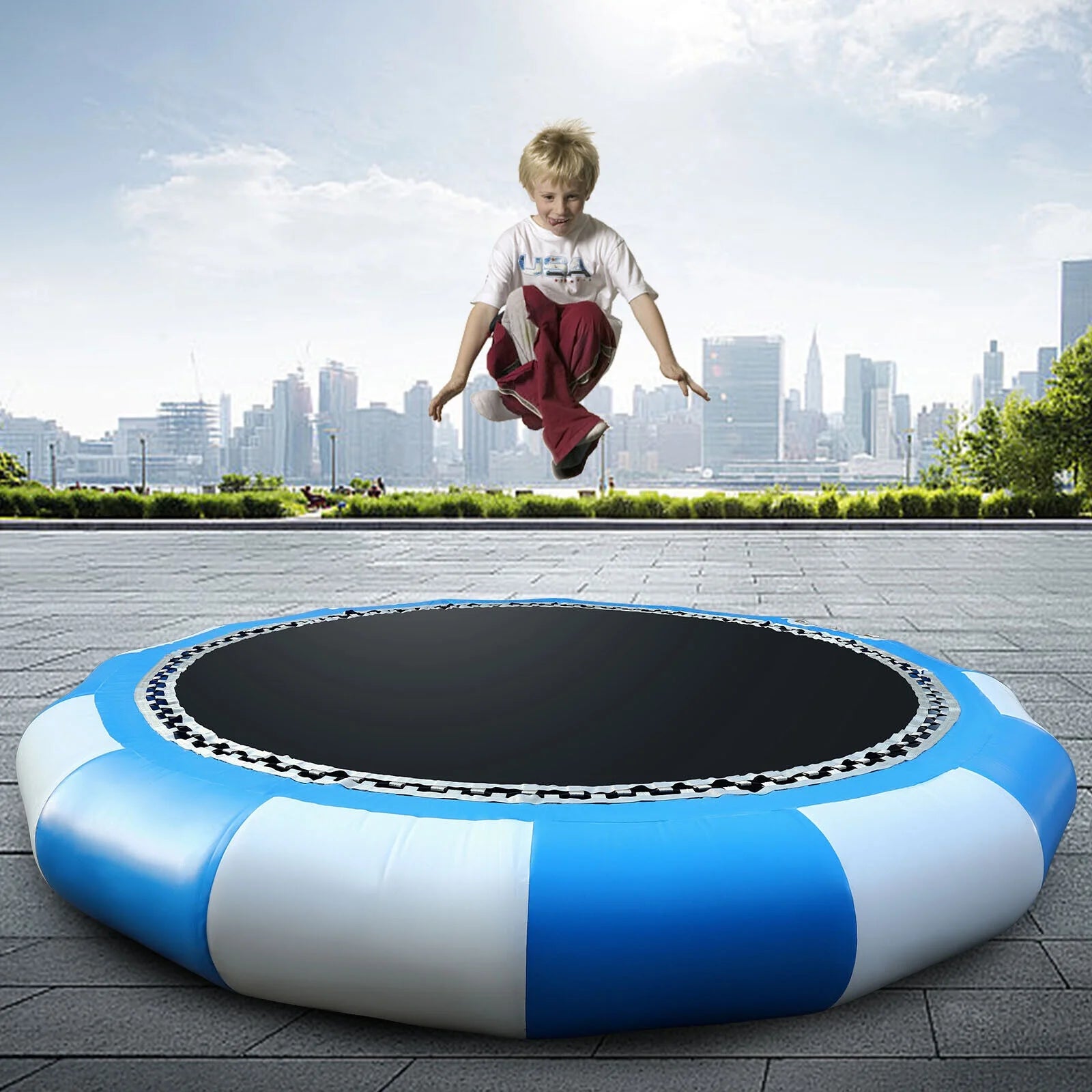 16.4Ft Inflatable Water Trampoline K436572