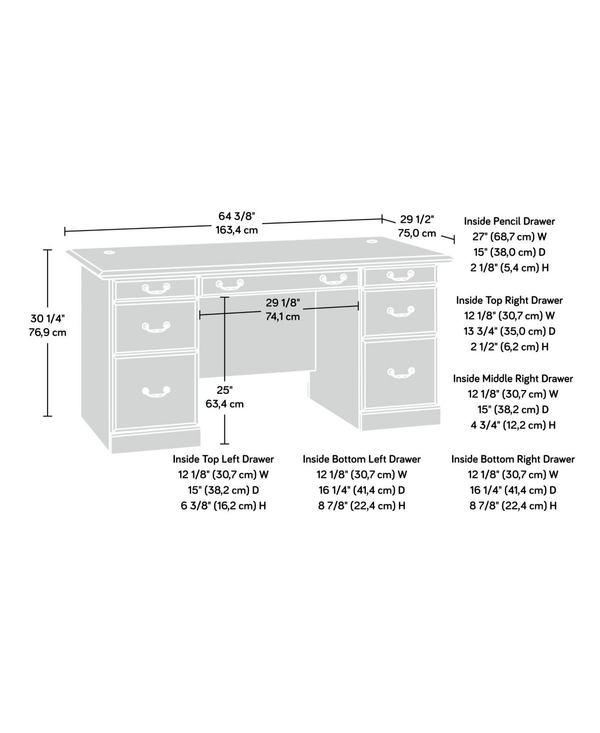 Milled Cherry Executive Desk W605