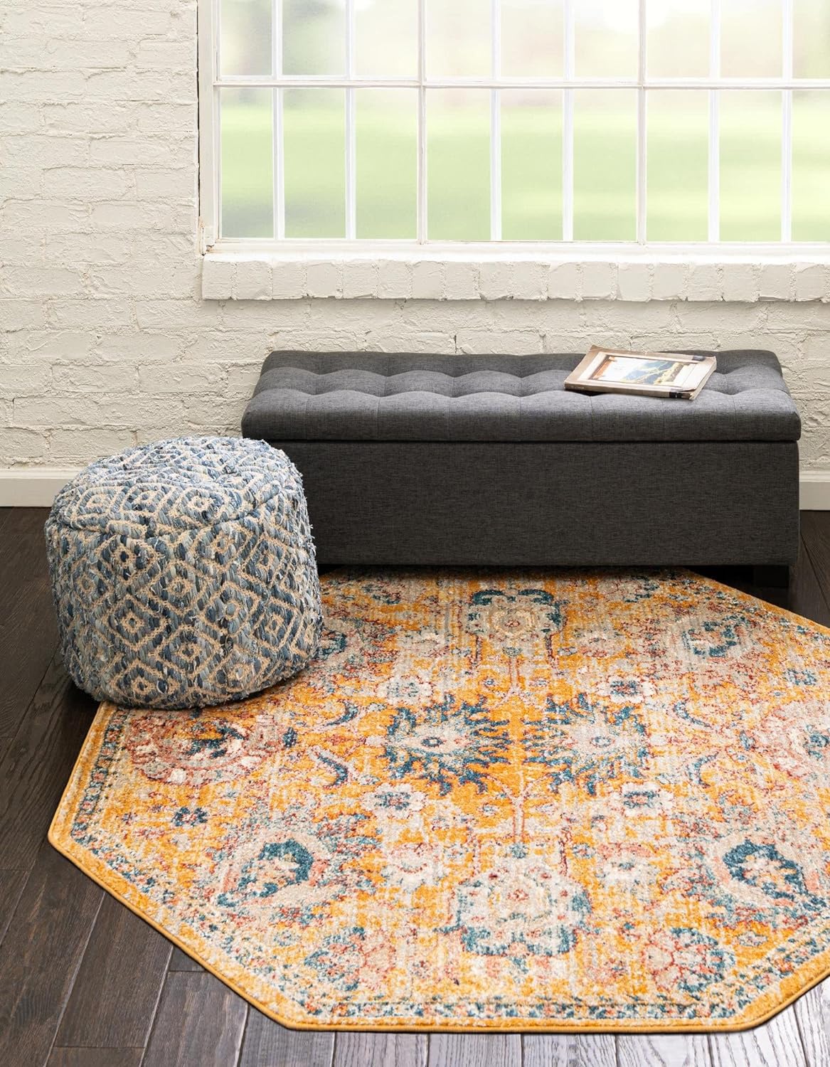 Yellow Octagon Rug H316341