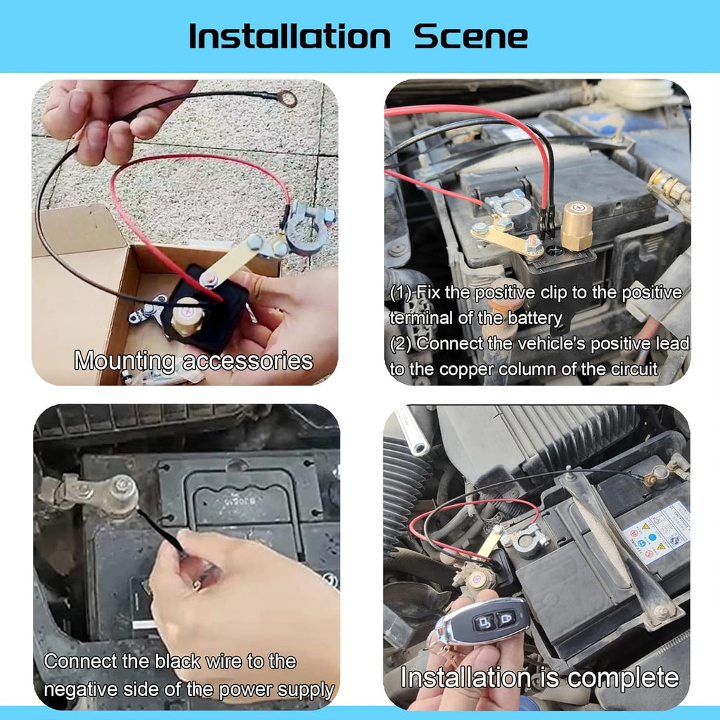 DC12V 250A Remote Battery Disconnect Switch Pack of 2 J1626