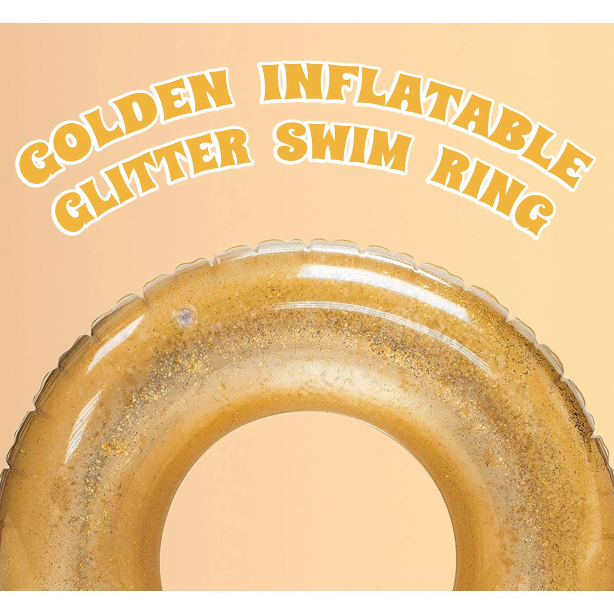48 Inches Gold Inflatable Tube Swim Ring Pool Float L977