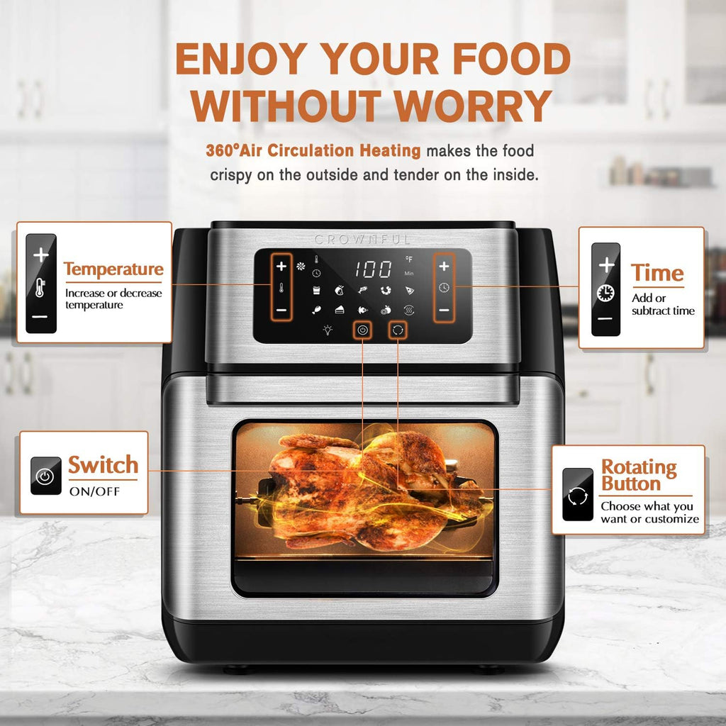 10.6 Quart 10-in-1 Air Fryer Toaster Oven with Rotisserie and Dehydrator S987