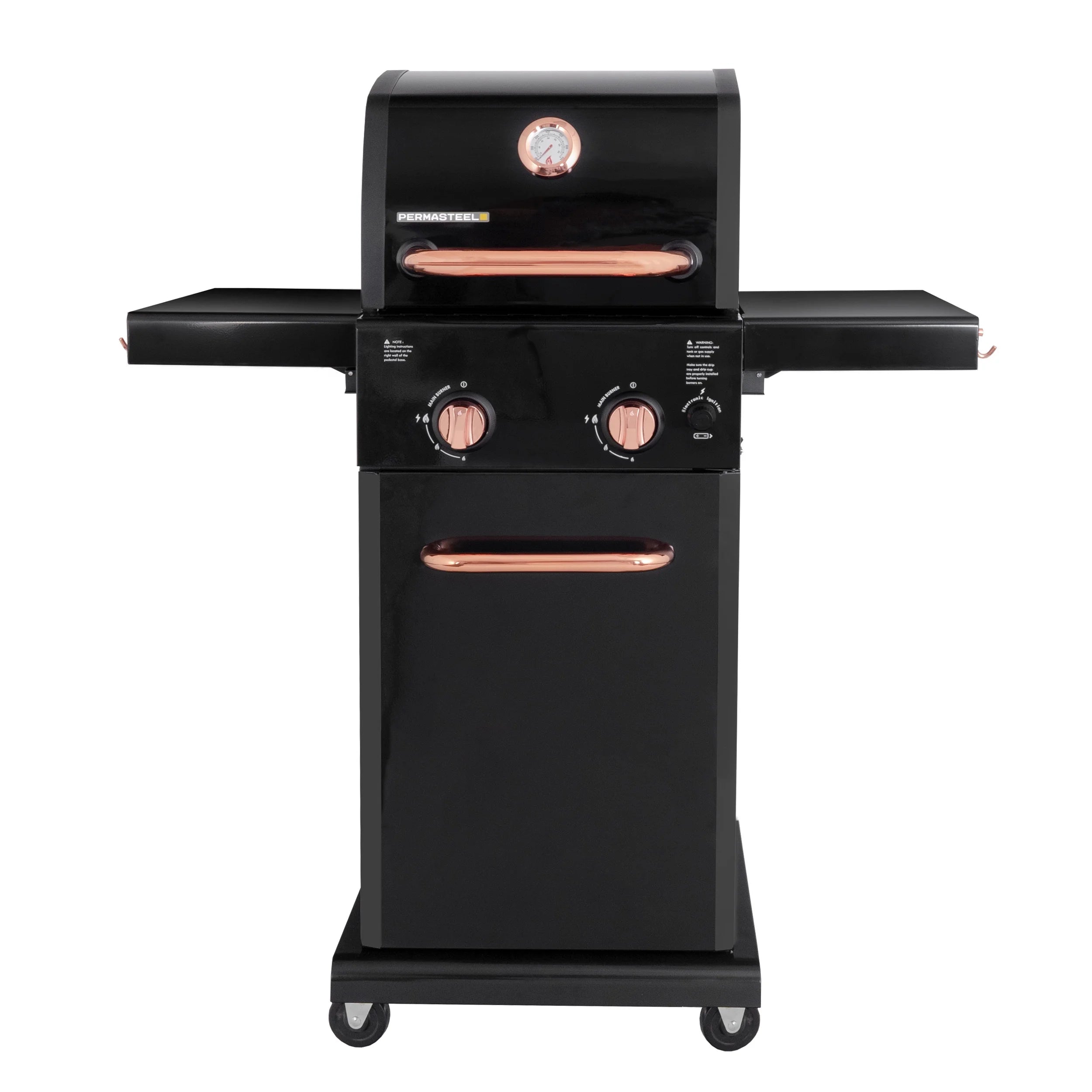 Black 2-Burner Compact Propane Gas Grill with Foldable Sides V510883