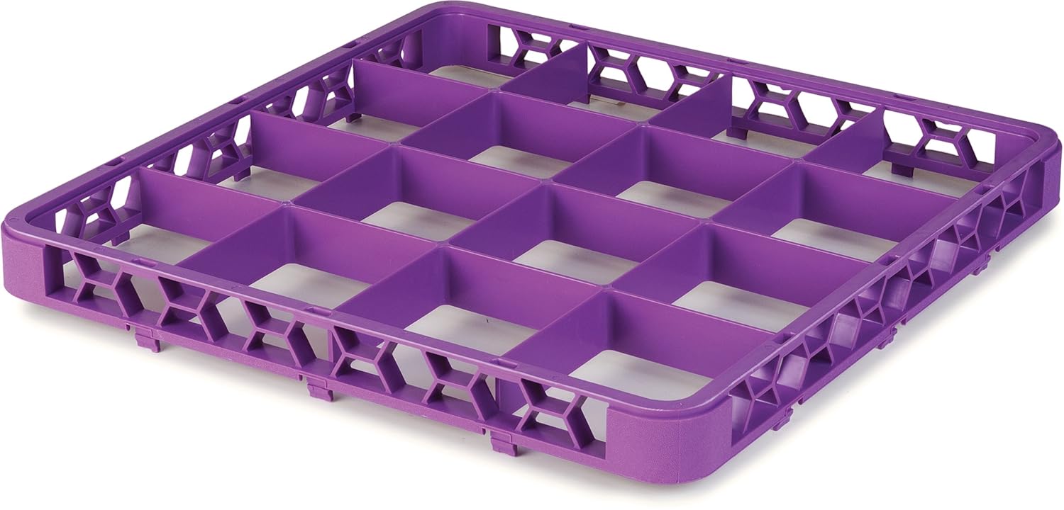 16 Compartment Divided Glass Rack Extender, Lavender, Pack of 2 D64474