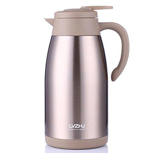 Stainless Steel Thermal Coffee Carafe 2 Liter Double Walled Insulated Vacuum Flask Z32668