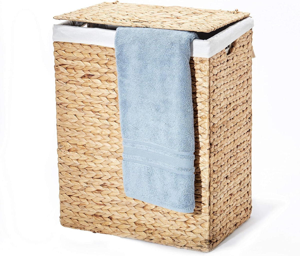 Mocha Brown Handwoven Oval Laundry Sorter Hamper Bin Z773001