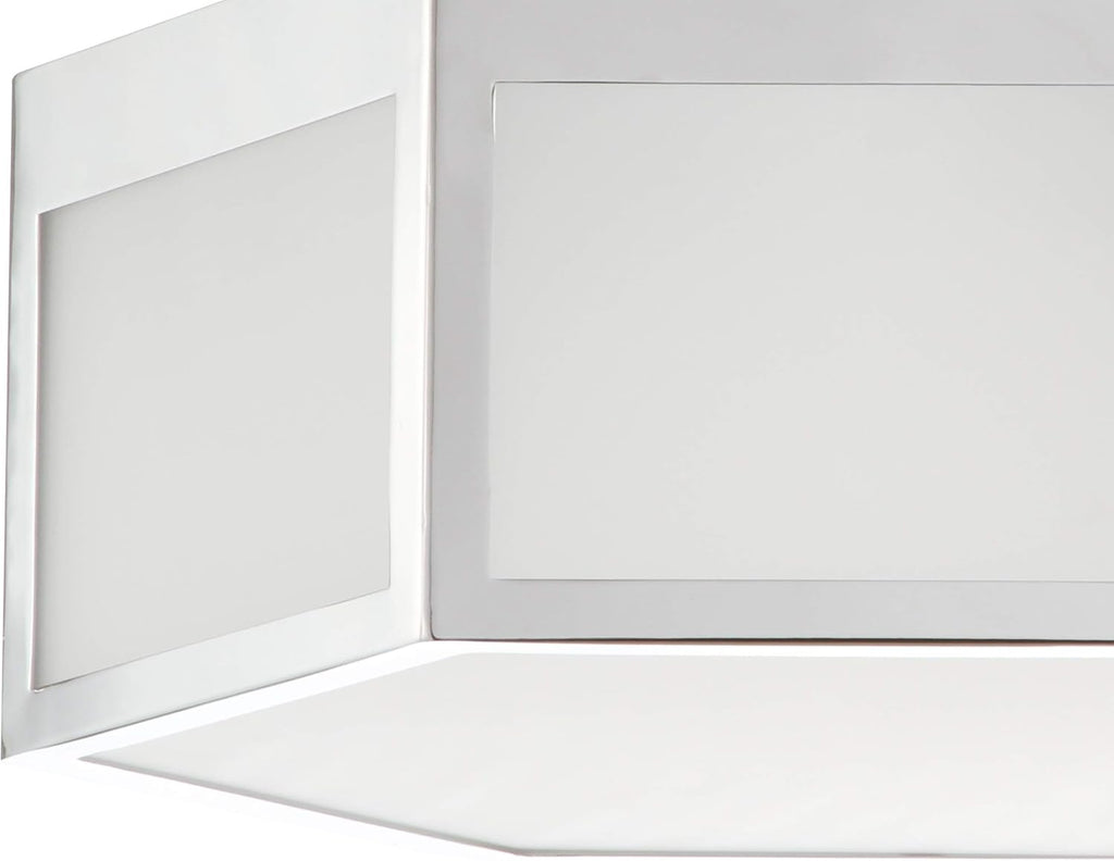 15.75" Hexagon Metal Frosted Glass LED Flush Mount C48029