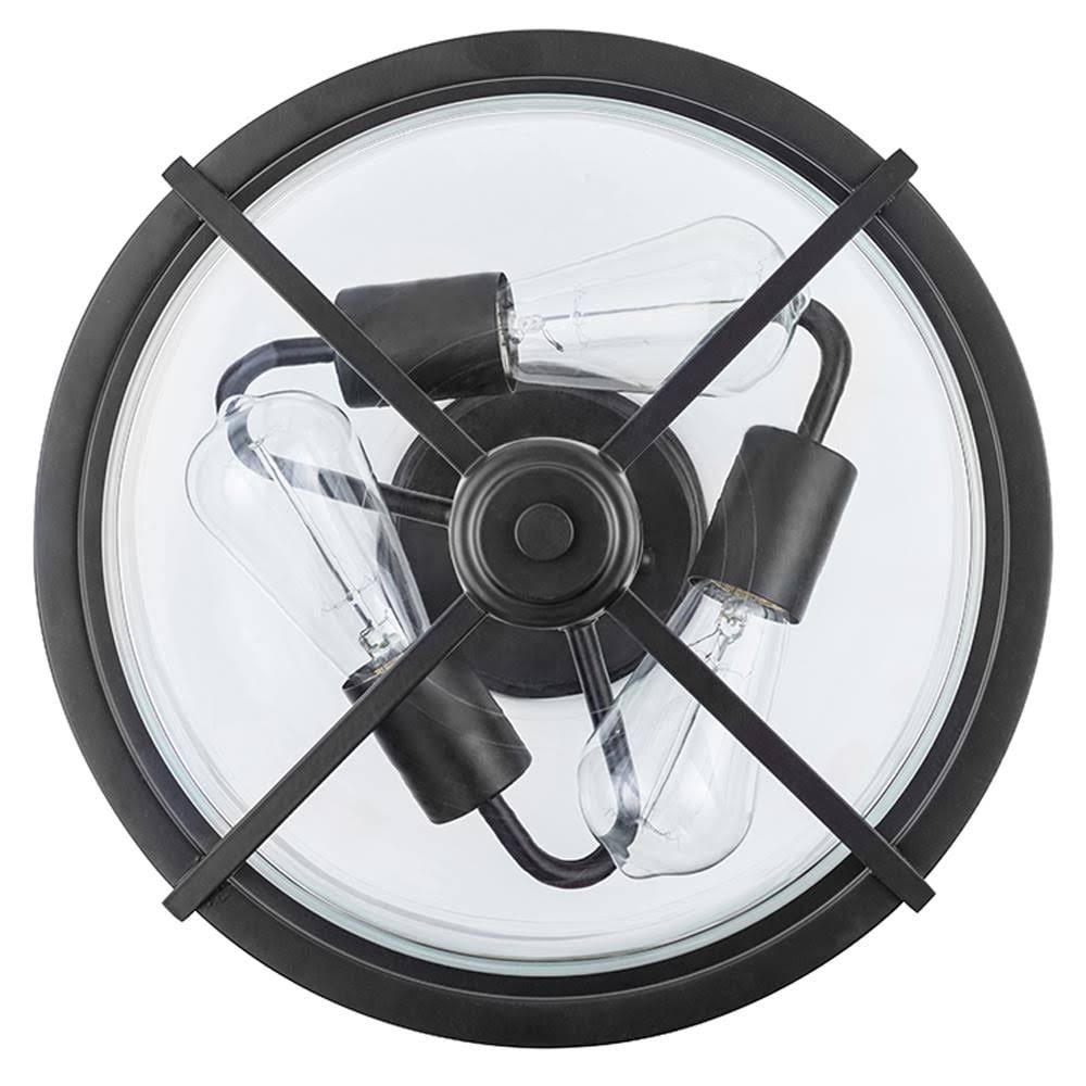 13-in Black Incandescent Semi-Flush Mount Light V191
