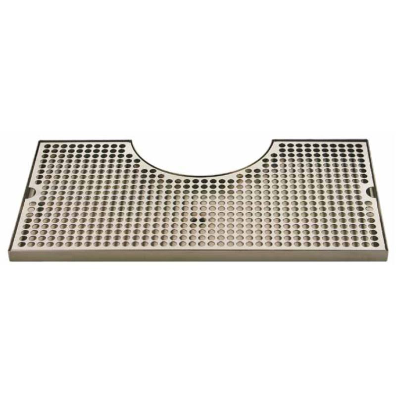 Polished Stainless Steel Surface Mount Drip Tray with Column Cutout Q866562