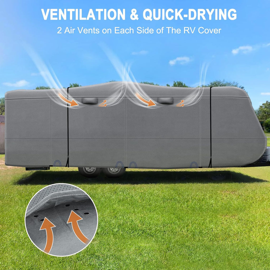 Heavy Duty 5 Layers RV Cover for 26'1 - 28' Motorhome with Gutter Spout Covers N9010
