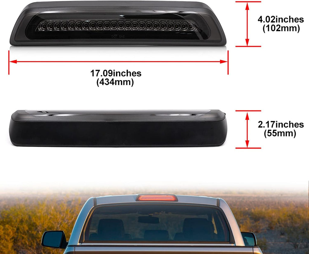 Red LED Strobe Third Brake Light with White Cargo Light Kit Euro Smoked Lens P281