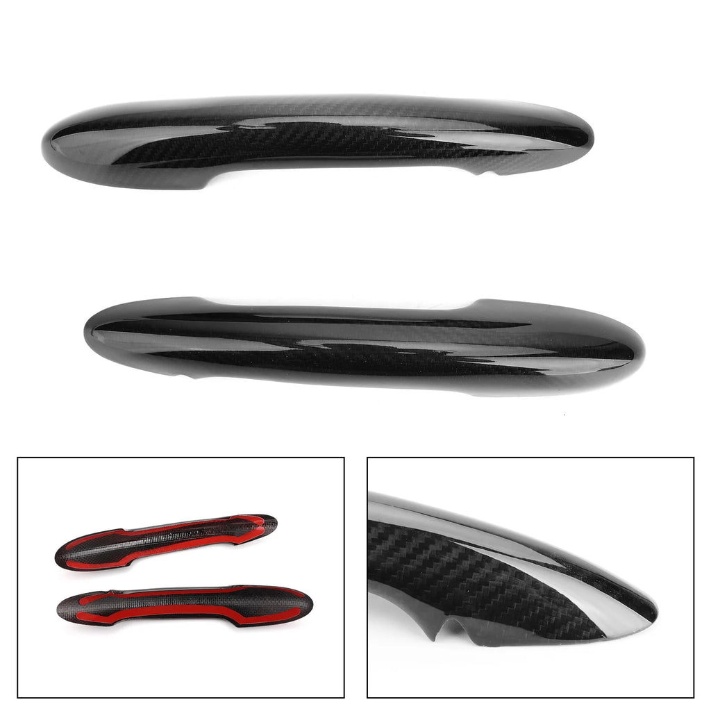 Carbon Fiber Door Handle Cover 2 Door Without Keyhole Q89486