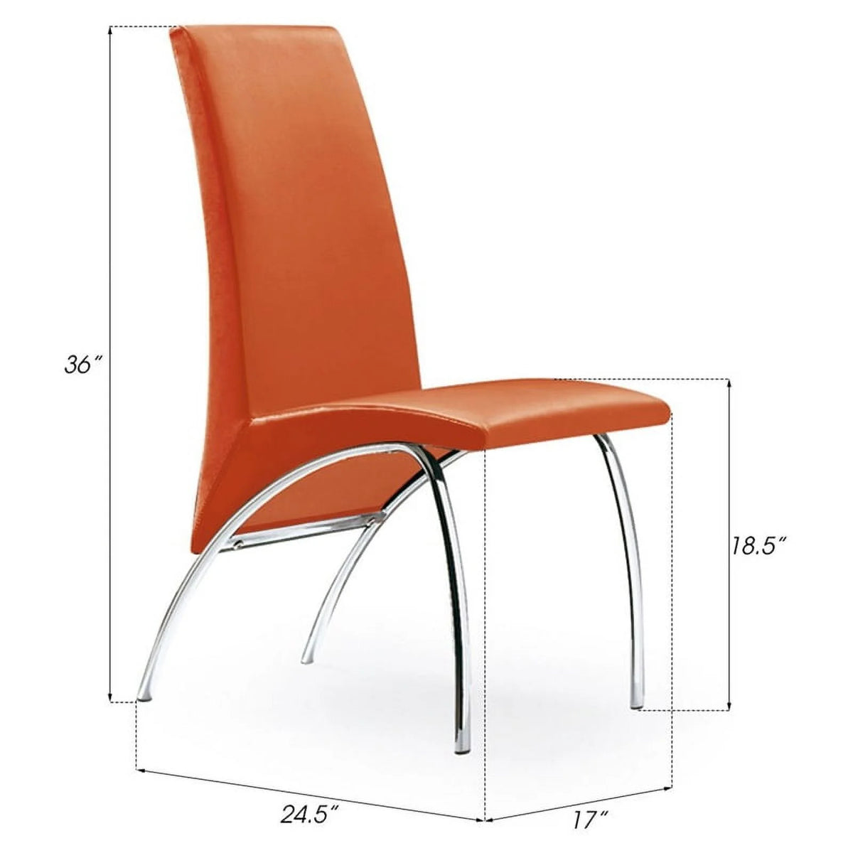 Faux Leather Dining Chair in Orange (Set of 2) Z539287