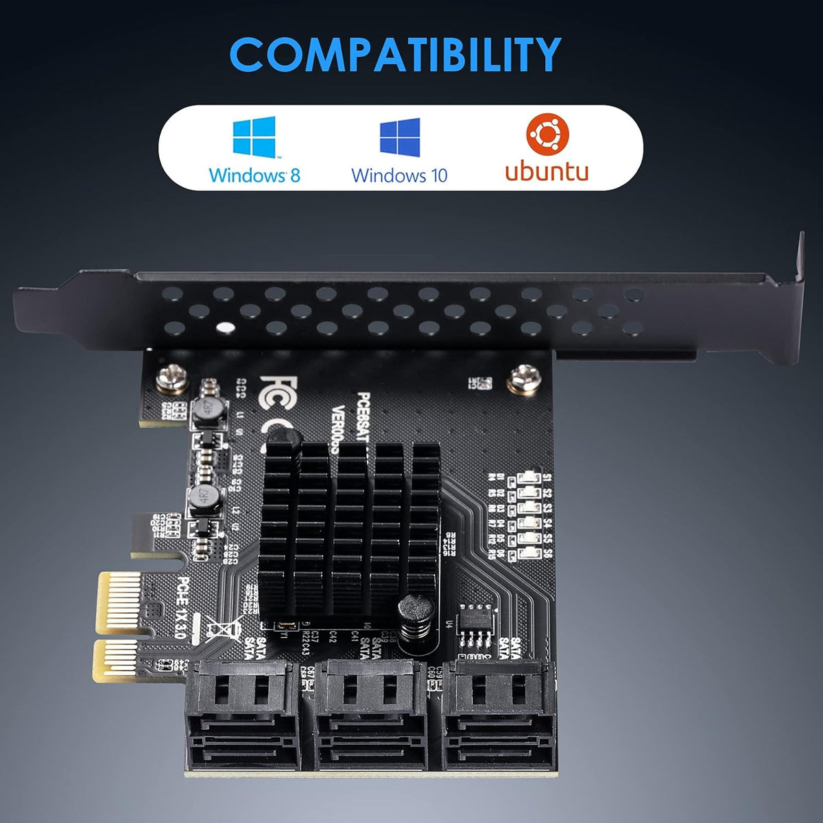 PCIE 16X SATA Card 24 Ports, 6 Gbit/s SATA 3.0 PCIe Card G12385