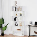 White Geometric Bookcase V6642