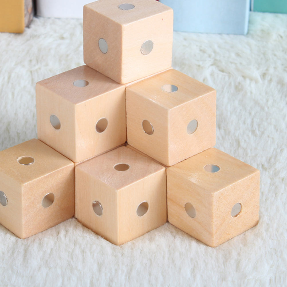 10 pcs Magnetic Wooden Building Blocks Cube Toys E457