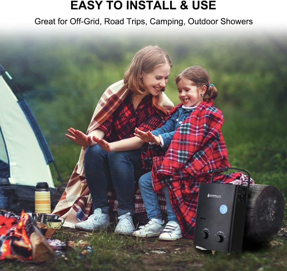 Black 1.32 GPM Outdoor Propane Gas Tankless Water Heater M513562