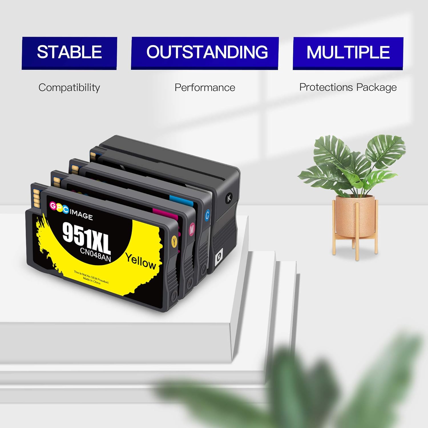 Remanufactured Ink Cartridge Pack of 2 for OfficeJet Pro Printer (Black, Cyan, Magenta, Yellow) H50718