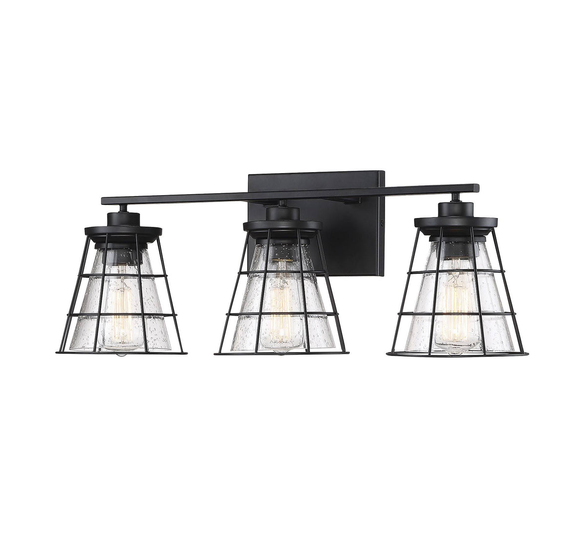 3 Light Black Bath Bar I530242