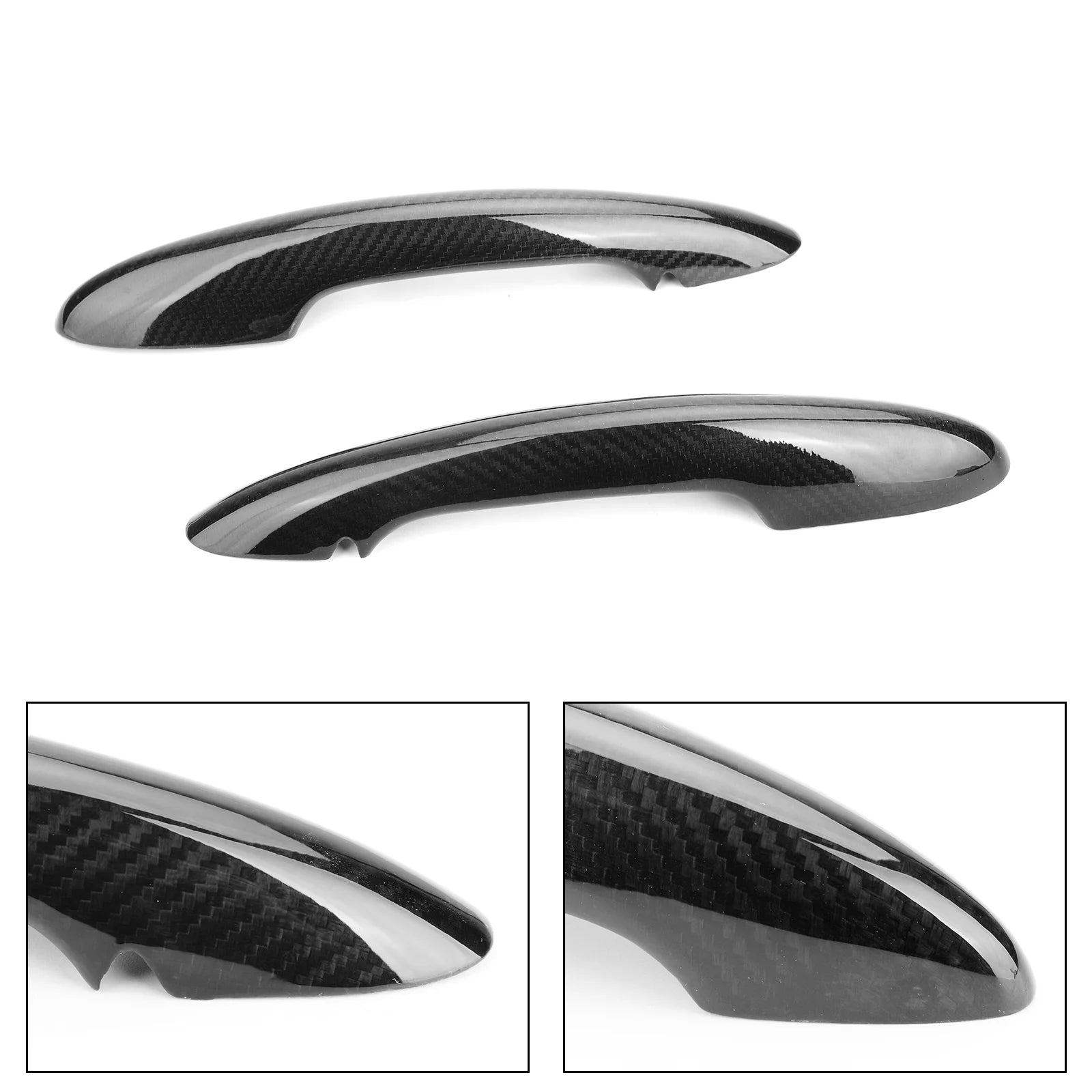 Carbon Fiber Door Handle Cover 2 Door Without Keyhole Q89486