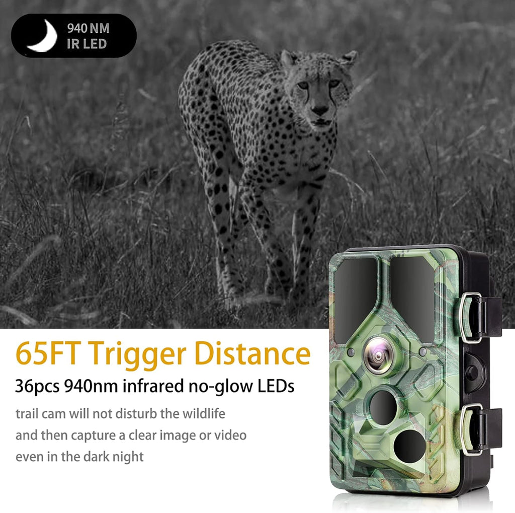 WiFi Trail Camera with Night Vision 65FT Motion Activated IP66 Waterproof Hunting Camera Y3062