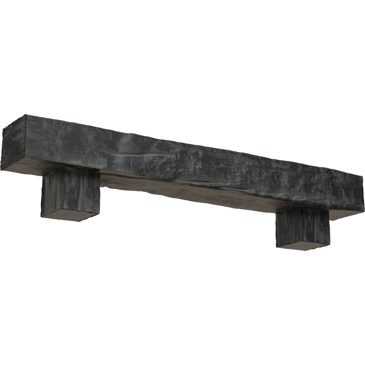 Aged Ash Faux Wood Fireplace Mantel Kit with Alamo Corbels E439