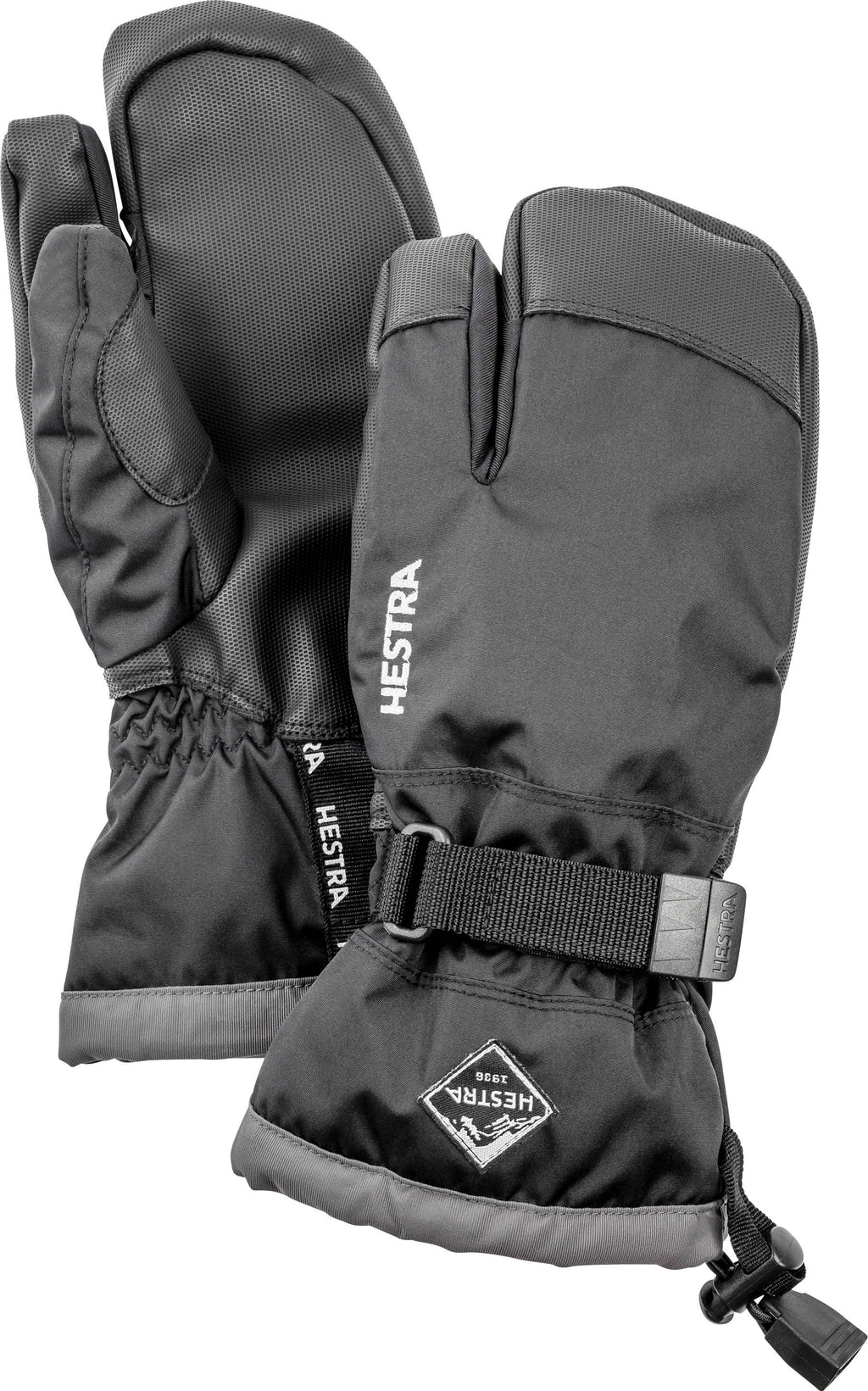 Black 3 Finger Ski Gloves A2878