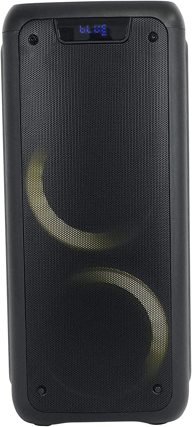 Dual 8 Inch Portable Bluetooth Speaker with Sound Activated Lights B159114