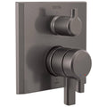 2-Handle Valve Trim with 6-Setting Diverter, Black Stainless Y892