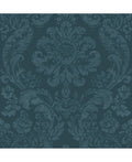 Shadow Blue Damask Wallpaper A824