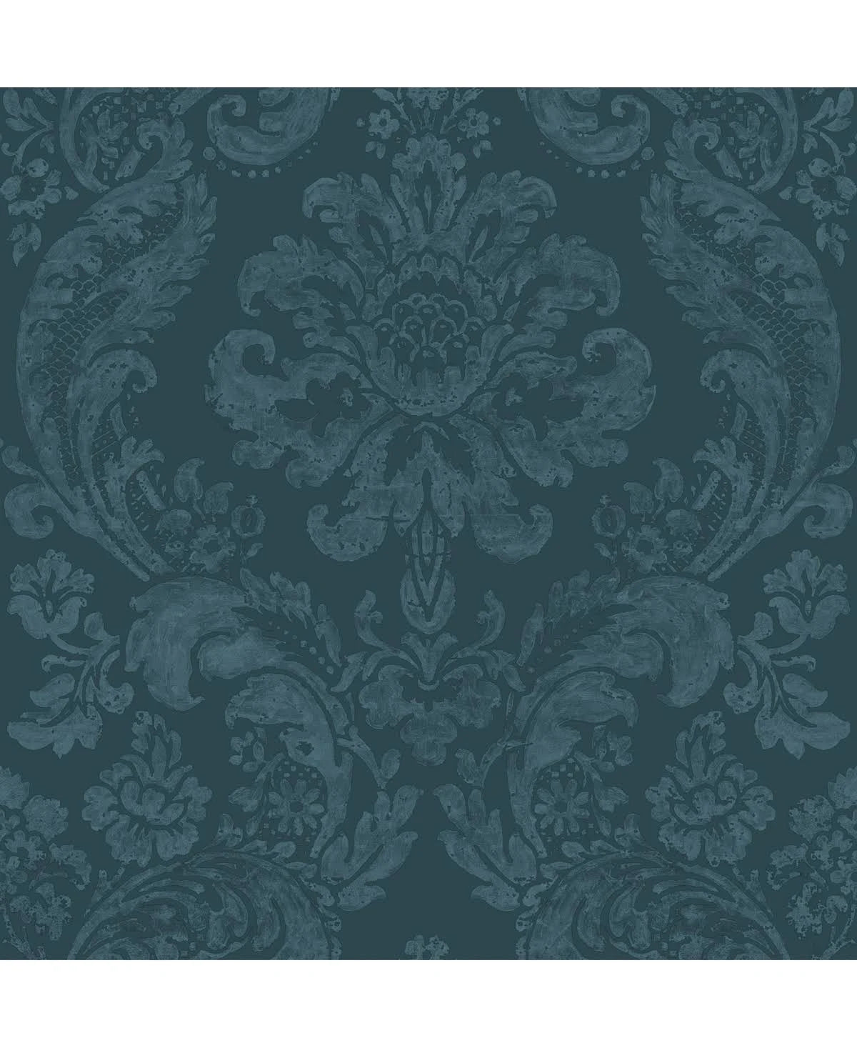 Shadow Blue Damask Wallpaper A824