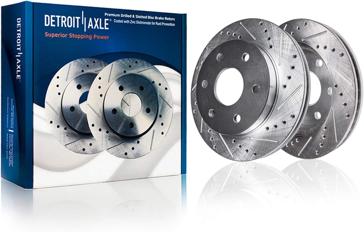 6-Lug Front & Rear Drilled Slotted Disc Rotors Brake Pads 10pc Set I991
